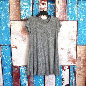 Women's Old Navy Plush-Knit Swing Dress Short Sleeve SMALL Heather Grey